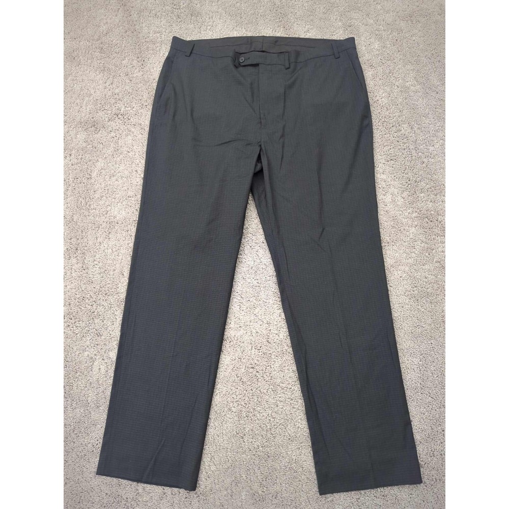 GS Perfect Fit Dress Pants Mens 43x31  Black Straight‎ Leg Flat Front